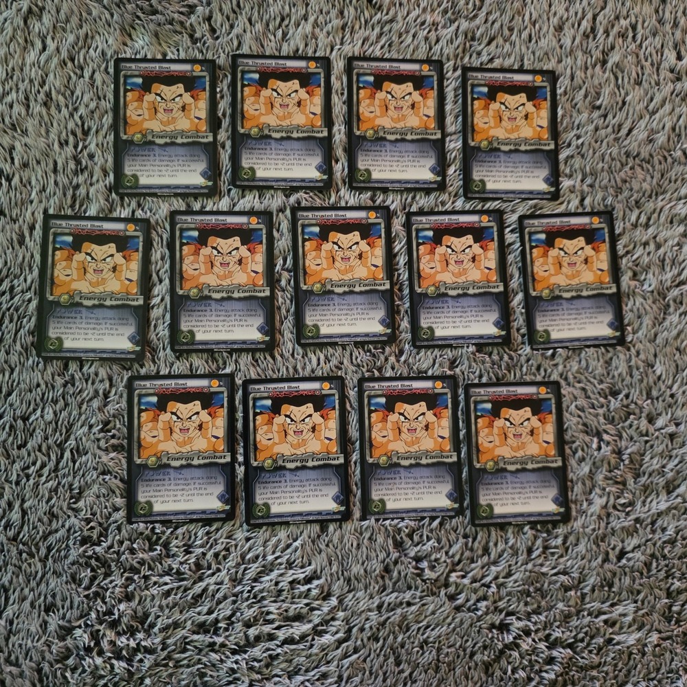 Dragon Ball Z TCG Blue Thrusted Blast 5 World Games Saga Score 2002 Lot of 13